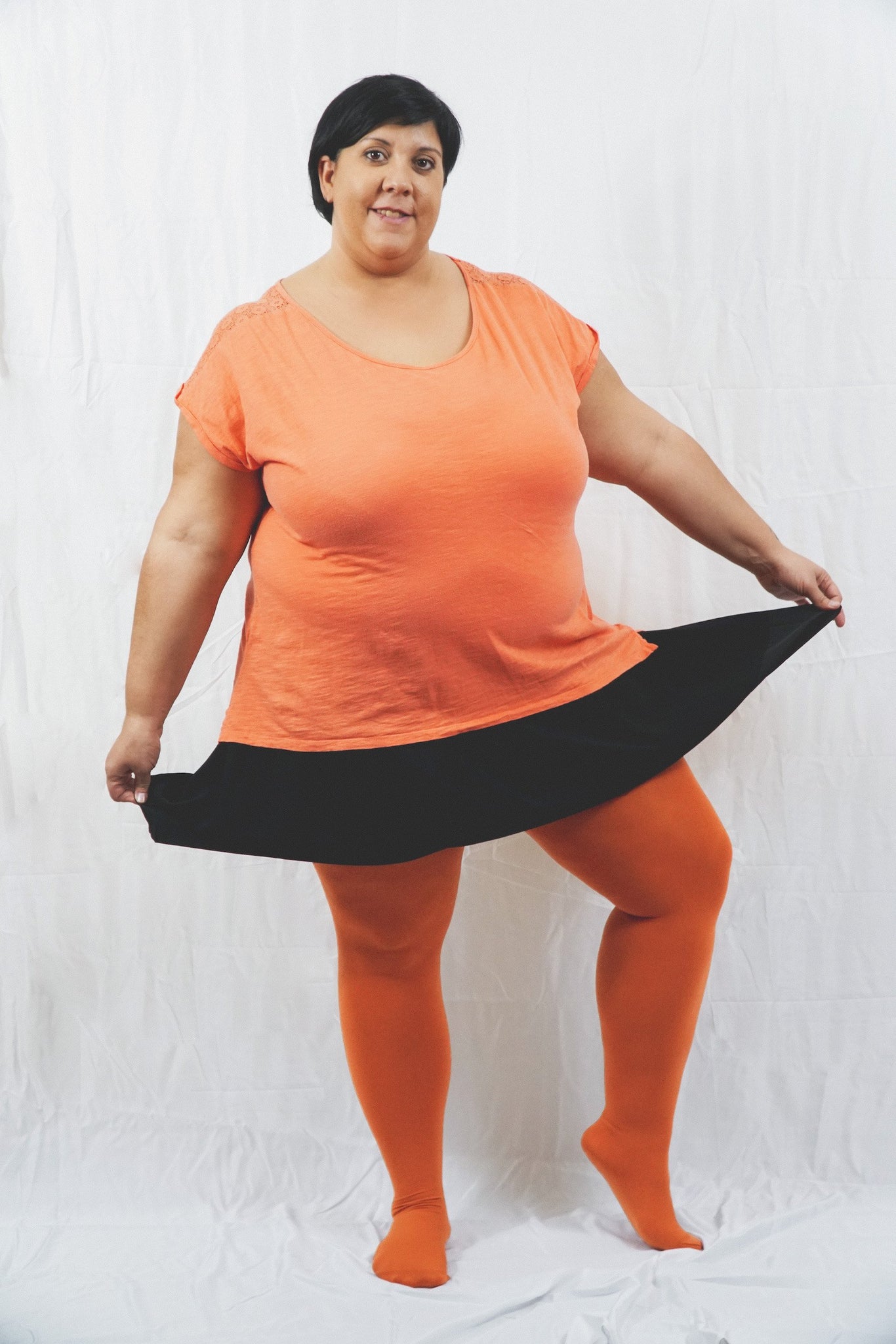 Pamela Mann Opaque Coloured 80 Denier Tights in Orange Rust