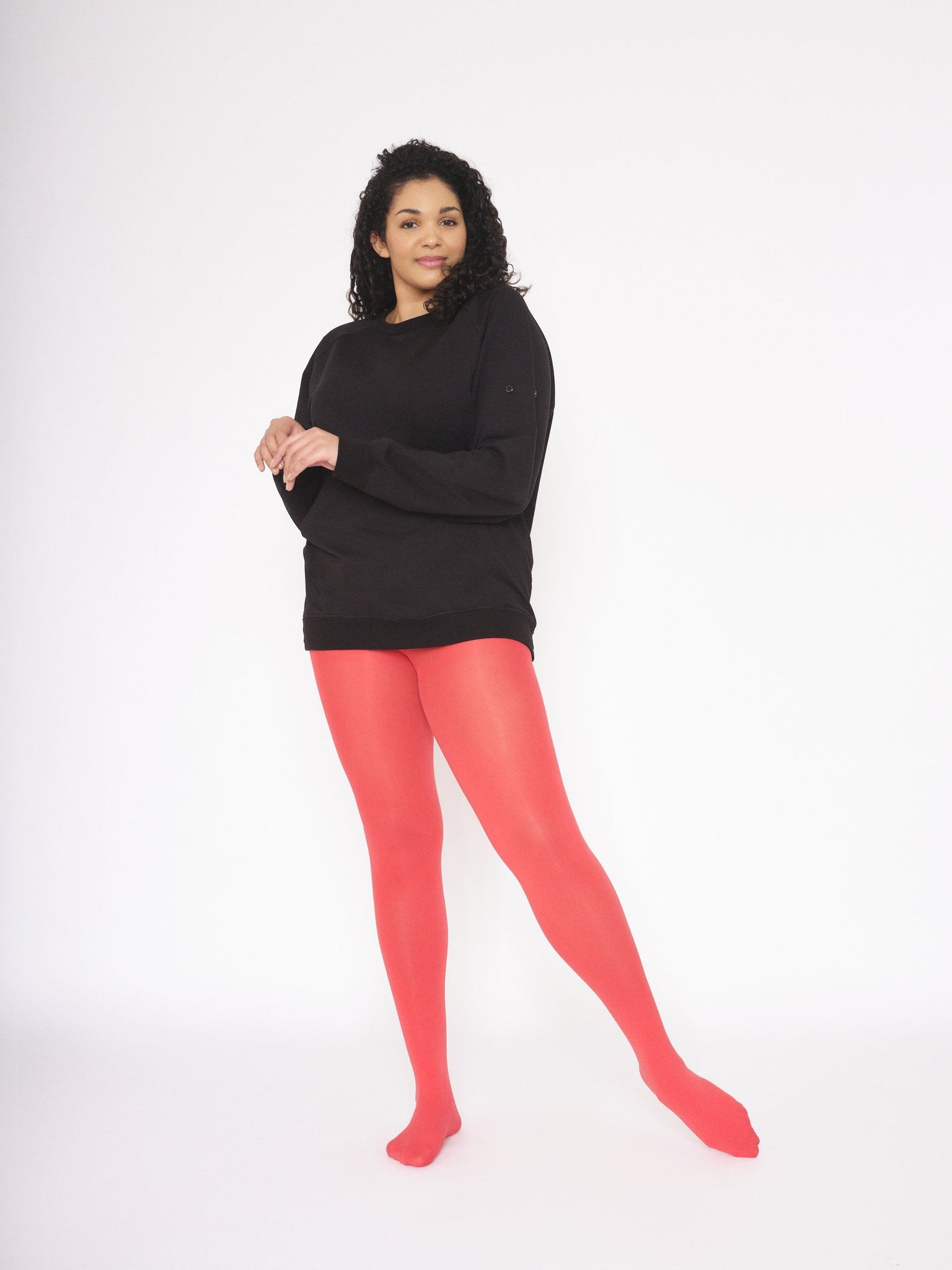  Citystl Opaque Red Tights For Women, 80D Tummy